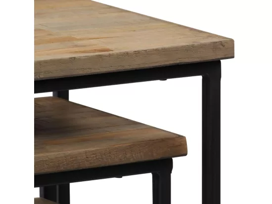 Ensemble de tables pour plante 3 pcs Teck recyclé