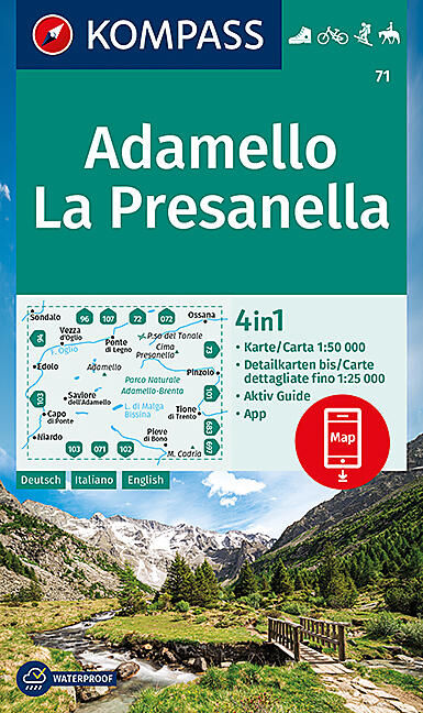 KOMPASS - 71 ADAMELLO LA PRESANELLA 1 50 000