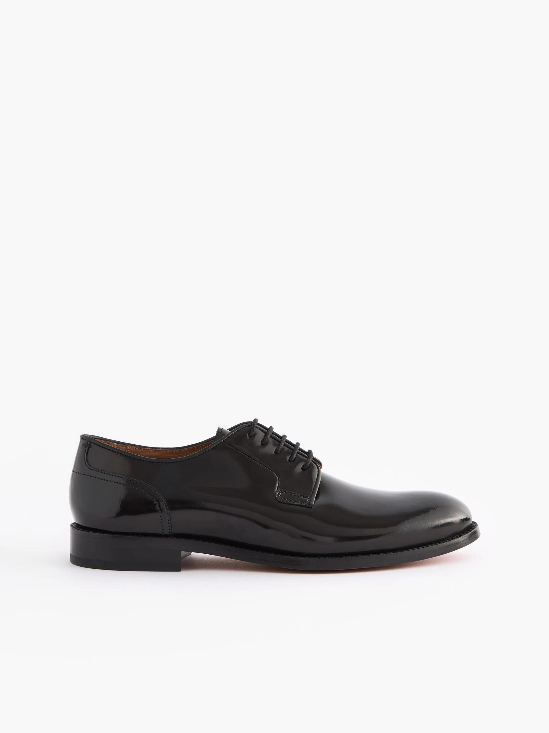 Zwart - Wijde pasvorm - Signature - Derby-schoenen met leren zool