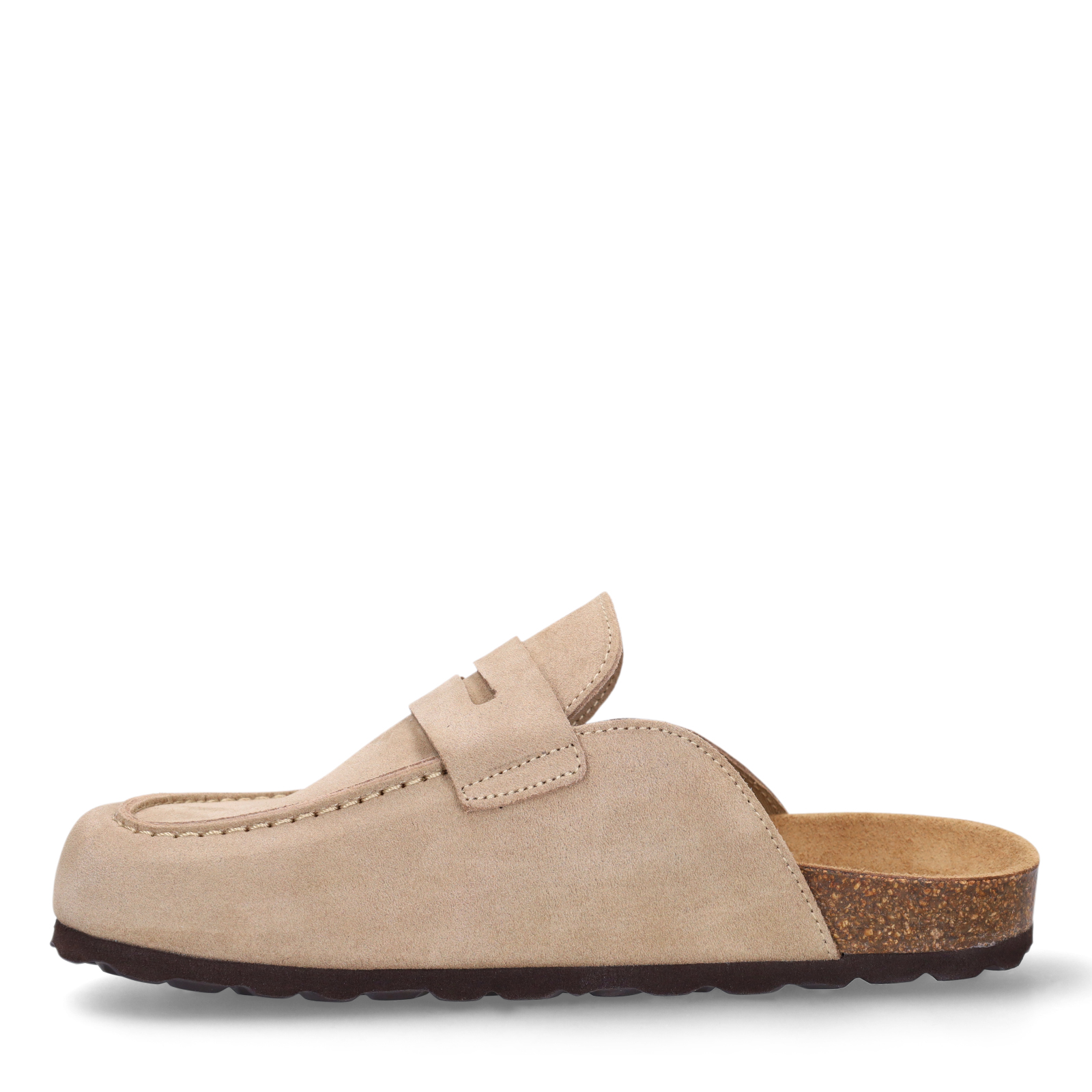 Beige suède clogs