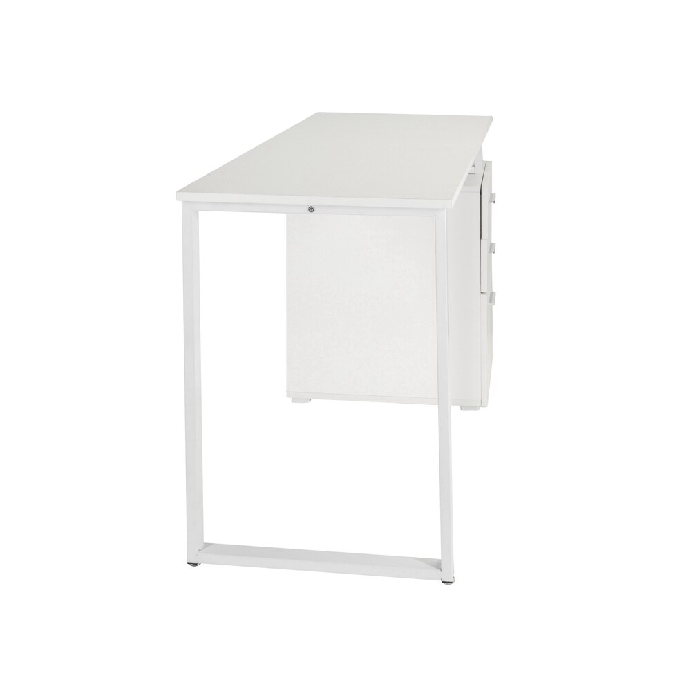 Schreibtisch EASY WORK V Melaminharzbeschichtete Spanplatte, Gestell pulverbeschichteter Stahl hjh OFFICE