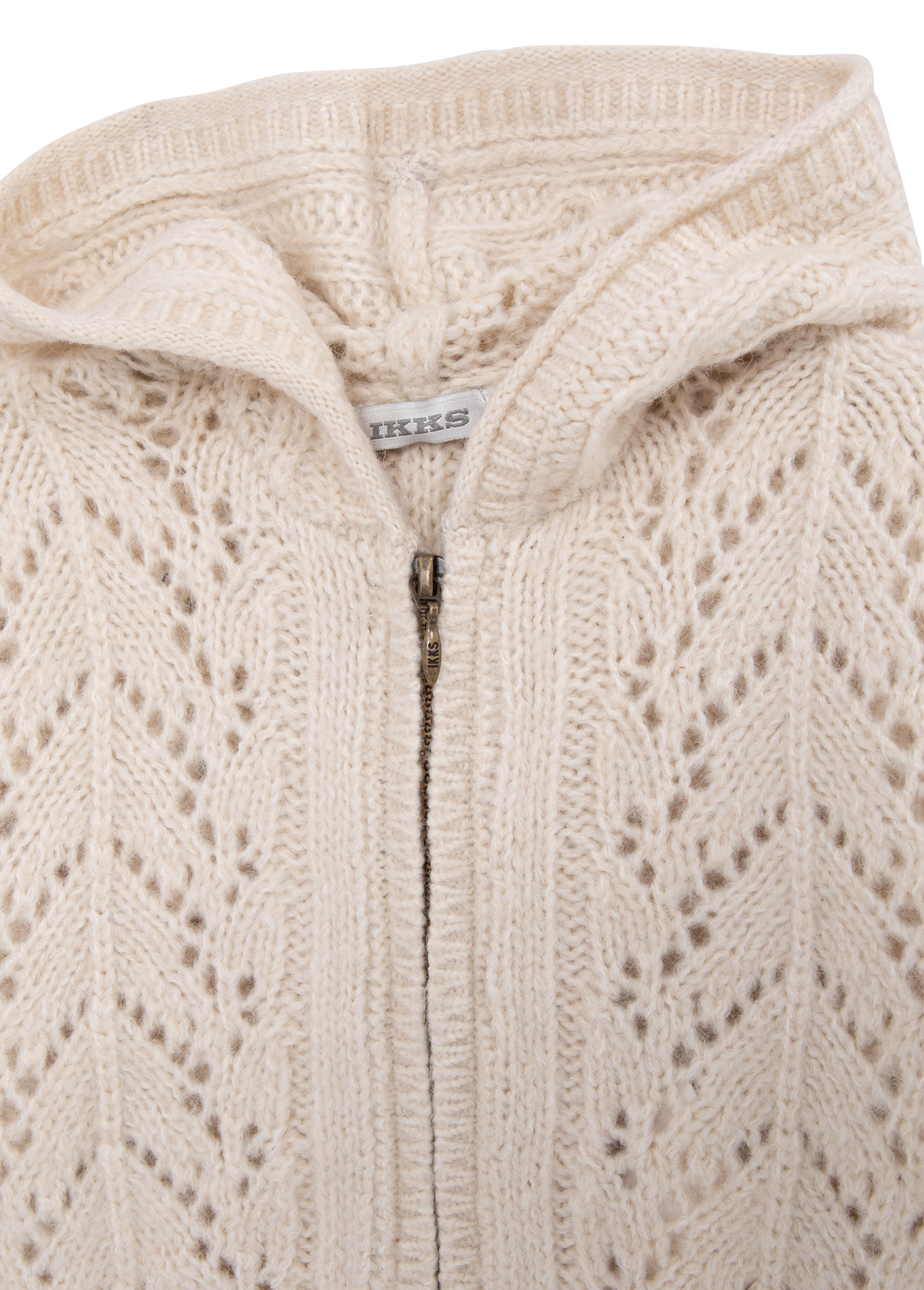 Cardigan col rond droit à capuche | Blanc