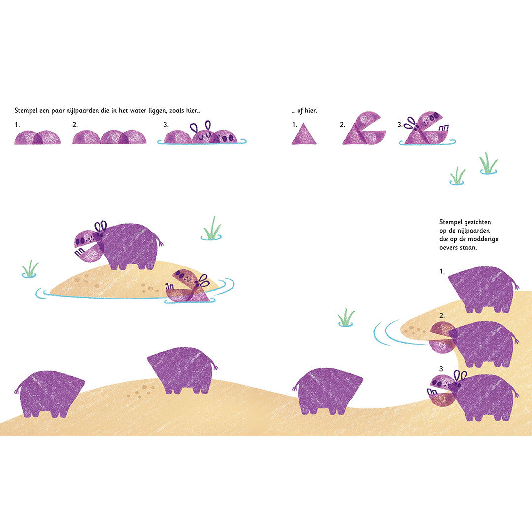Uitgeverij usborne spelen met stempels - dieren