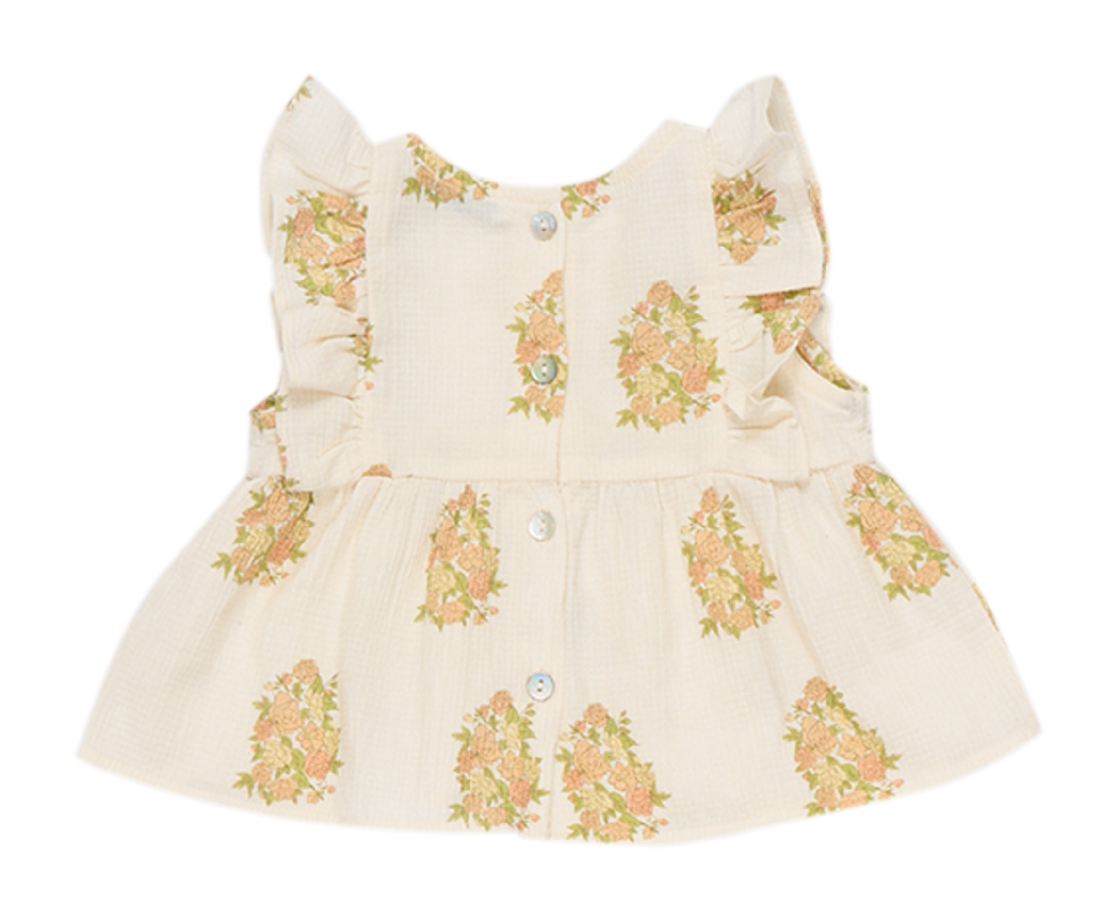 LORETTA - Blouse évasée col rond en coton biologique mélangé| Beige