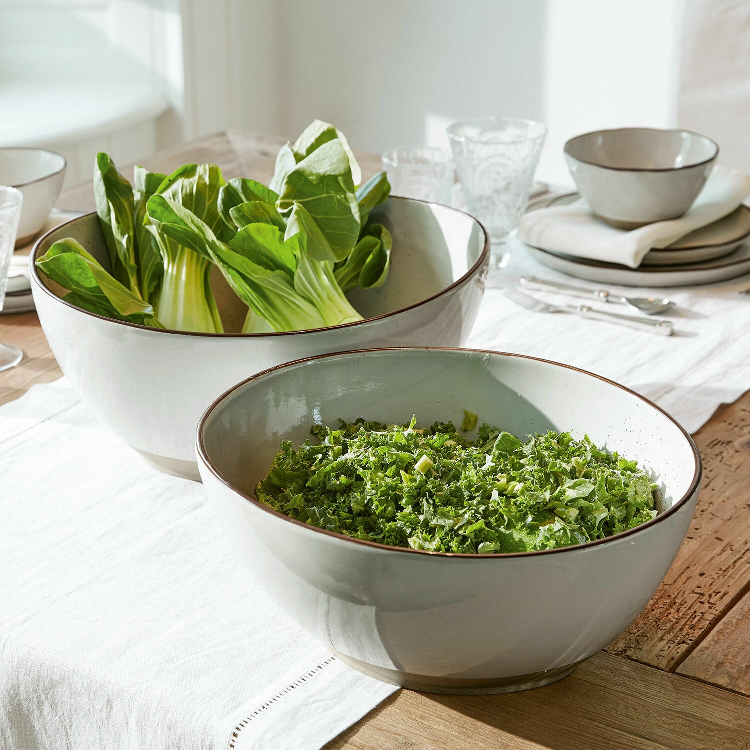 Salatschüssel 2er Set Biarré grau