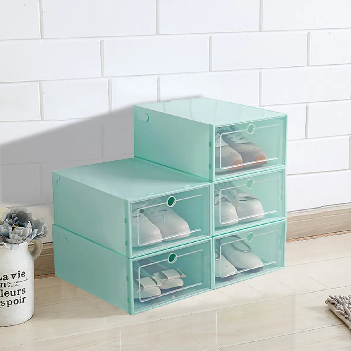 Boîte à Chaussures Pliable - Vert