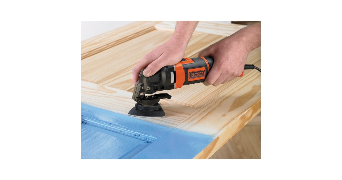 BLACK+DECKER300 W Oscillerende Multitool MT300KA-QS multifunctioneel gereedschap  (Oranje/zwart, met koffer)