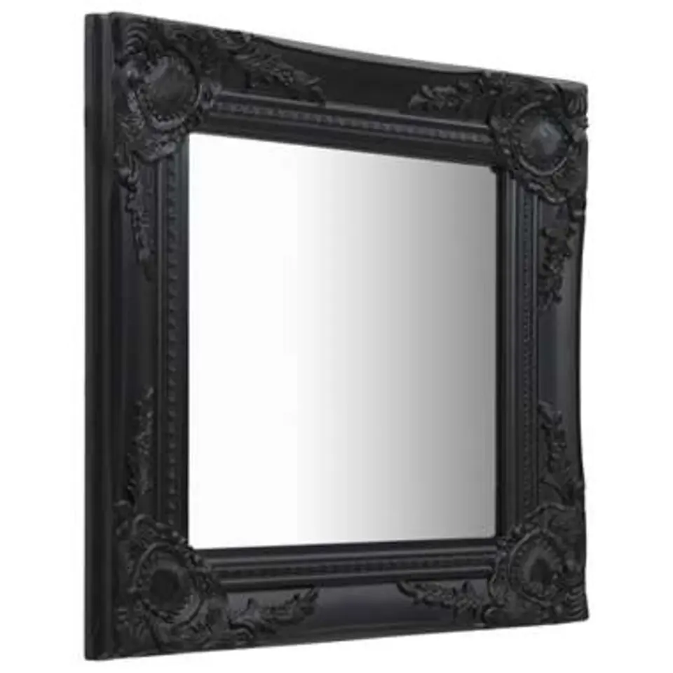 vidaXL - Wandspiegel - Zwart - Hout - 40 x 40 cm