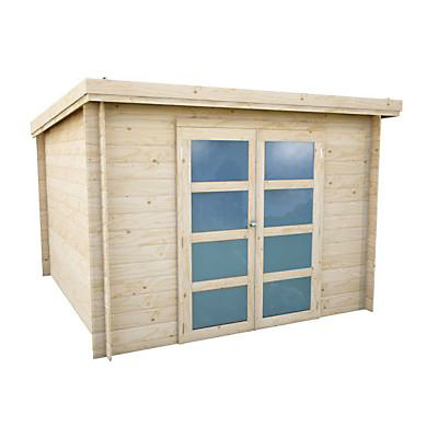 Abri de jardin Skara en bois coloris naturel ép.28 mm surface extérieure 10,65 m²