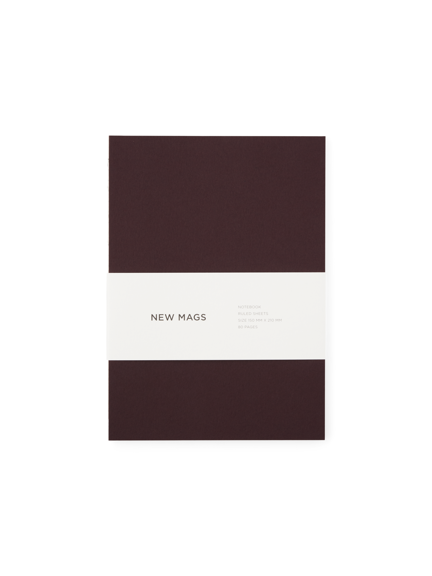 Softcover Notesbog | Papir. 15 x 21 x 0,8 cm. 80 sider.  | Bordeaux | New Mags