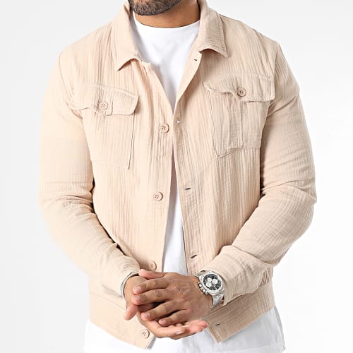 Chemise Manches Longues Beige