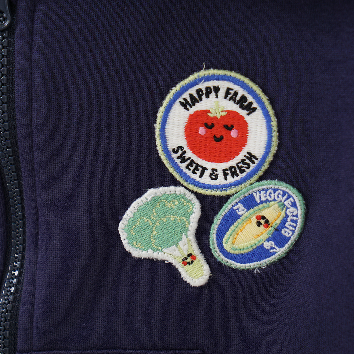 Topomini Baby Sweatjacke mit Bauernhof-Motiven dunkelblau