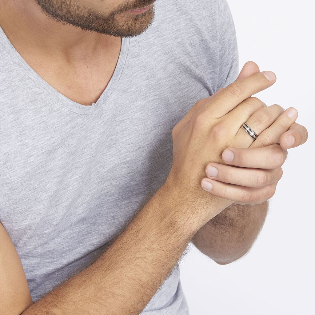 Bague Jonc Maewen Acier Blanc