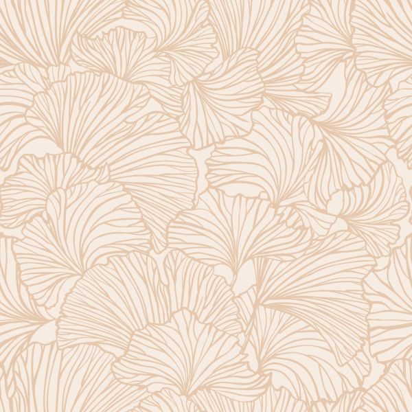 Estahome Ginkgo Bladeren Behang II - 0,53 x 10,05 m - Licht Terracotta