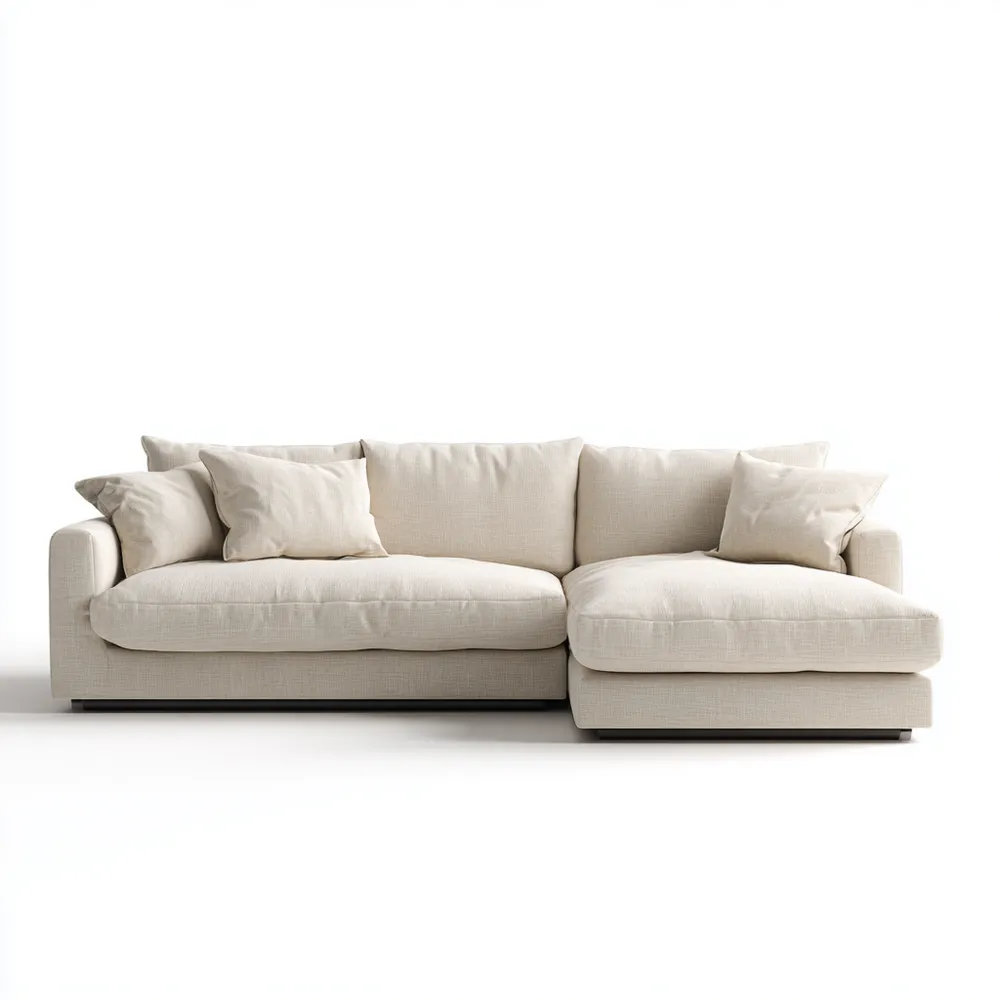 Ecksofa Stoff Beige – 250x150x85 cm – Moderner Stil