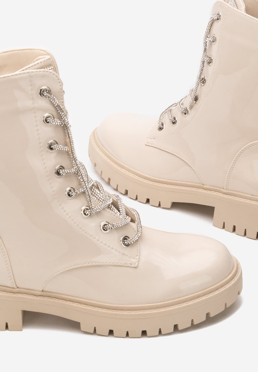 Bottines à lacets femme beige Diedra V2