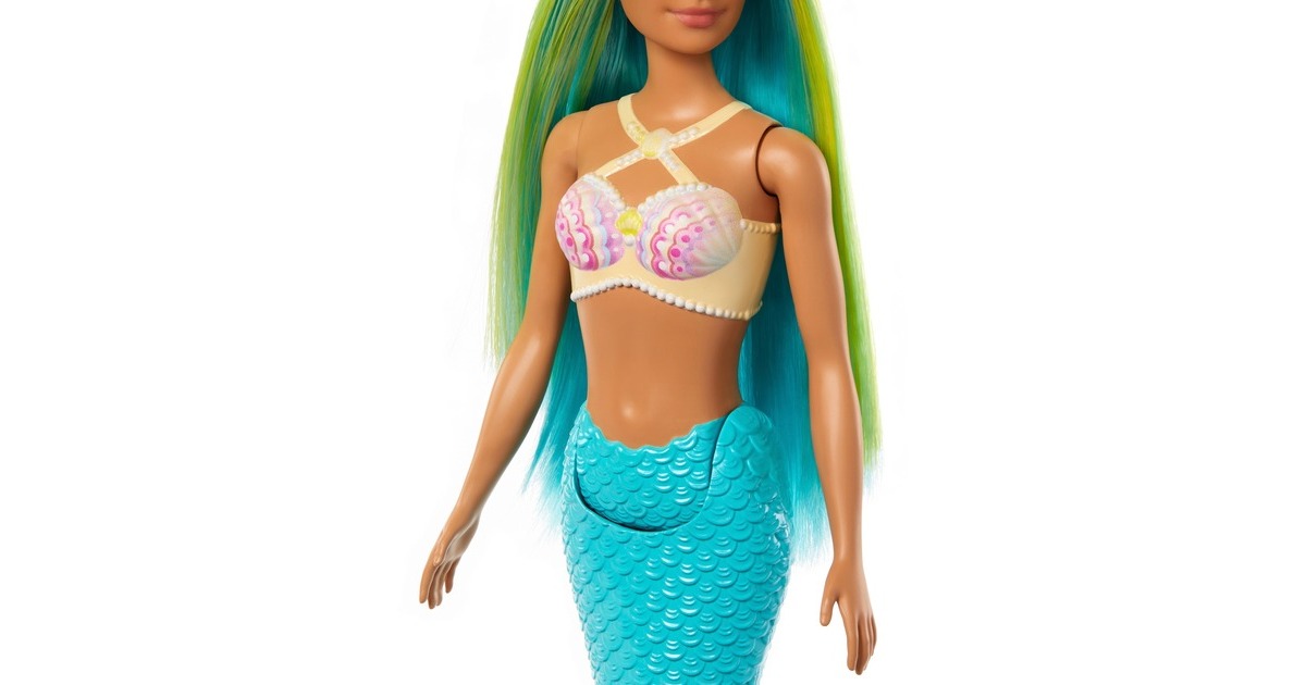 BarbieDreamtopia - Zeemeerminpop - Blauw en geel haar en turquoise staart