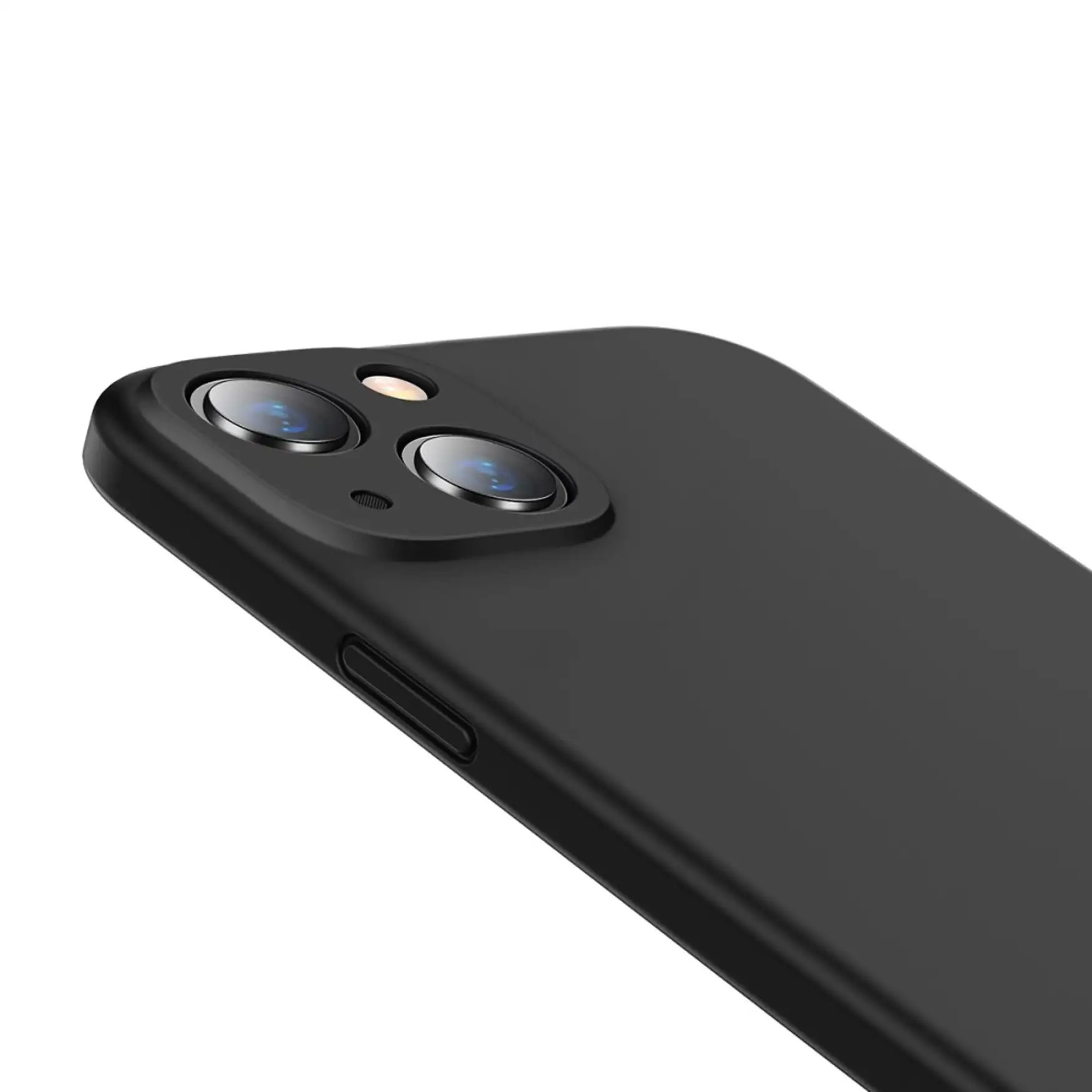 iPhone 13 Gummi Case Hülle mit Kameraschutz - Schwarz