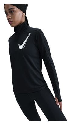 Haut 1/2 zip Nike Dri-Fit Swoosh Noir Femme