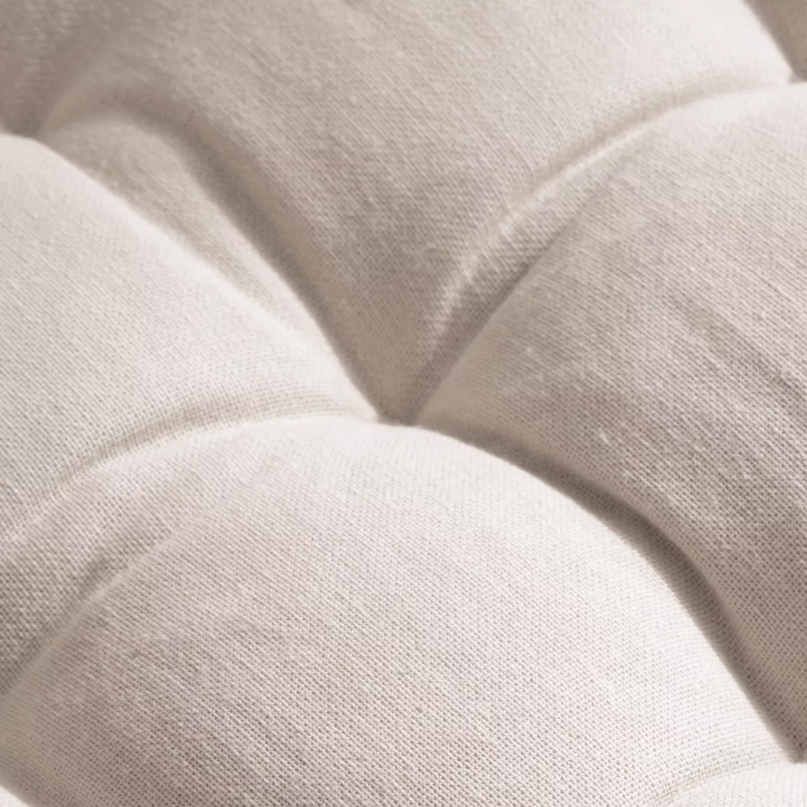 Coussin de chaise rond coton (40 cm) Pixel Beige