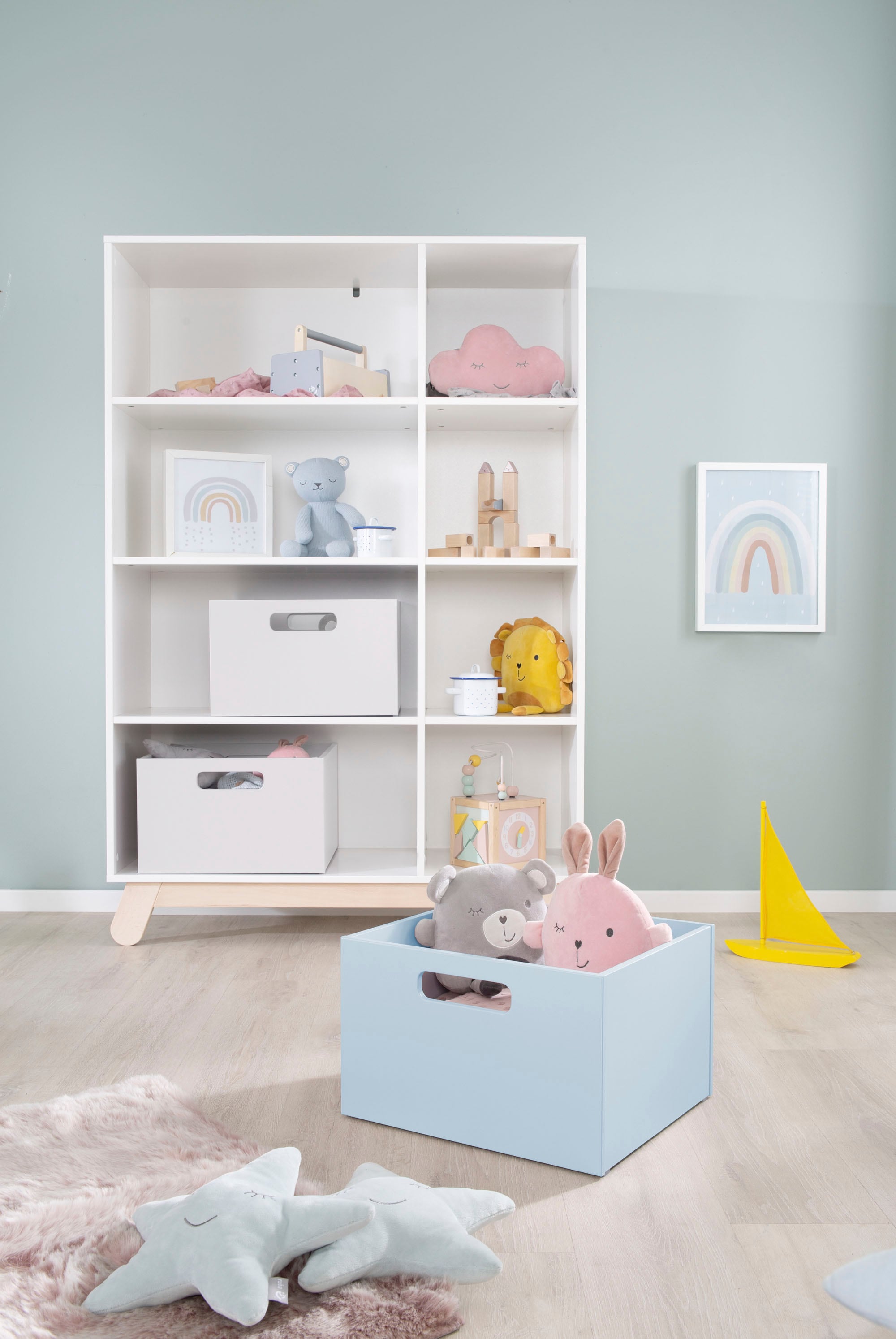 roba® Aufbewahrungsbox »blau« aus Holz; Organizer für Spielzeug