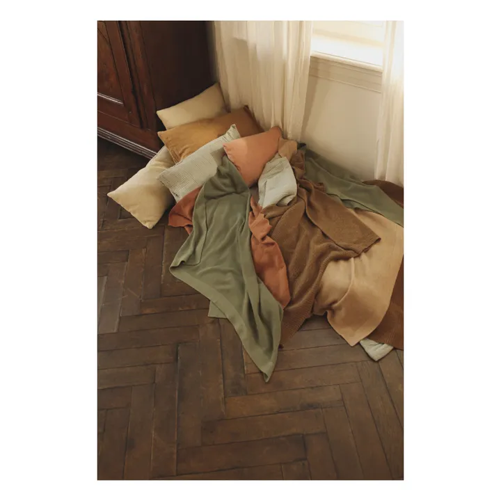 Hvid Couverture Gust Laine Mérinos | Vert kaki
