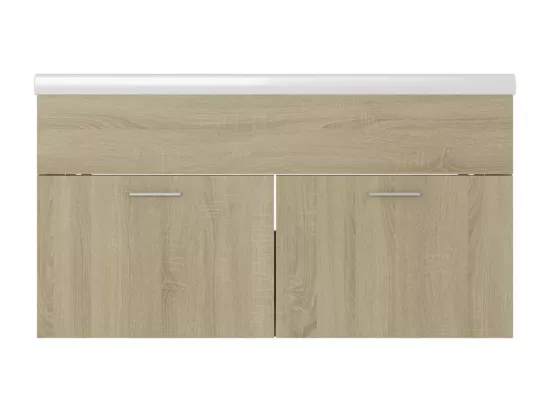 Armoire d'évier et lavabo intégré Chêne sonoma Bois ingénierie
