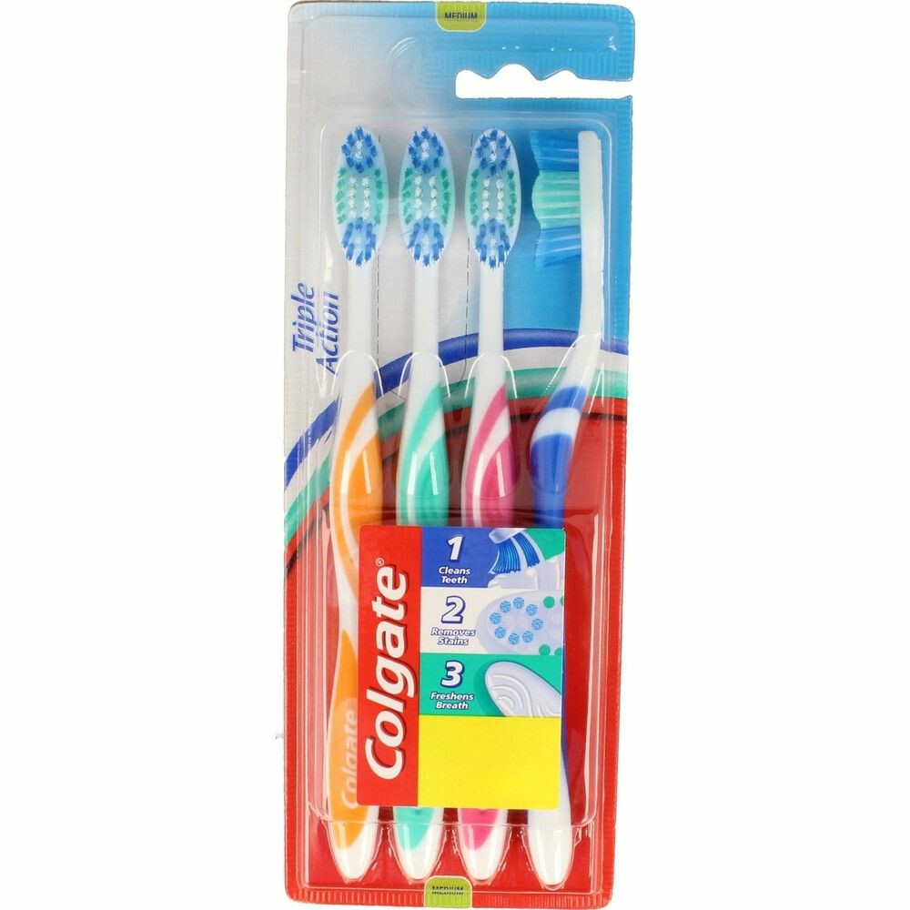 Colgate Tandenborstel Triple Action Medium4 stuks