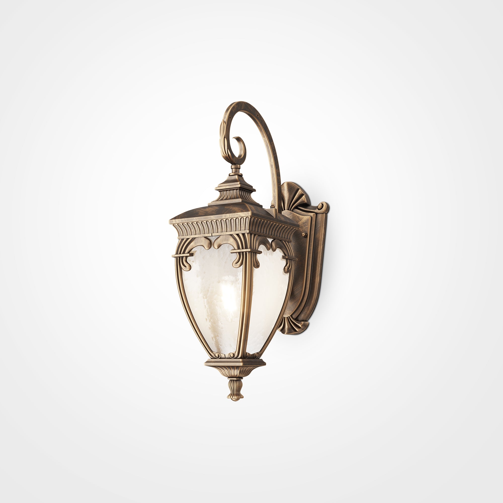 Maytoni Outdoor - Wandlamp Fleur - Zwart met goud - Ã26