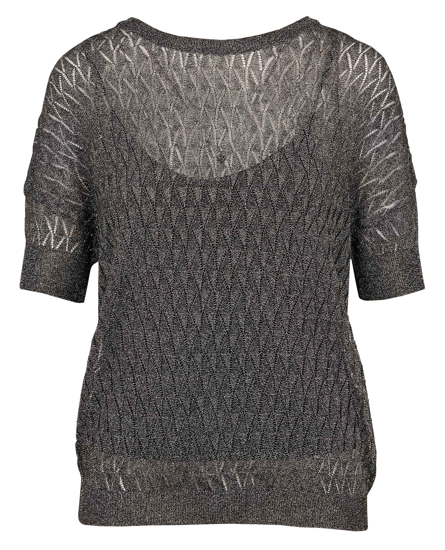 Pull col rond métallisé | Noir