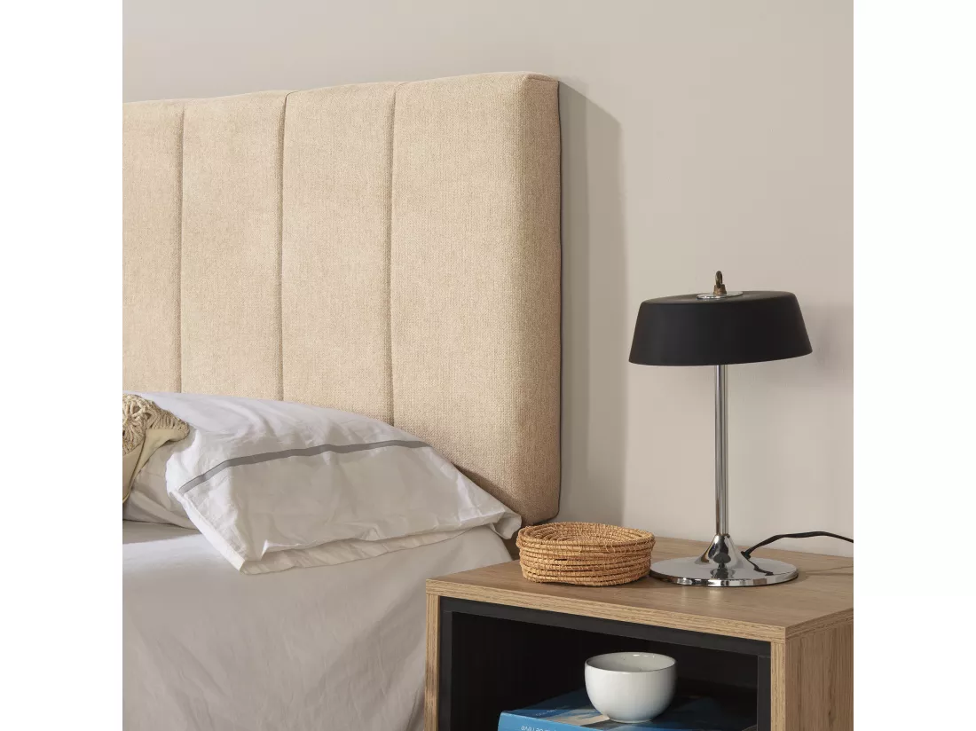 Tête de lit tapissée Creta 160x60 cm Couleur Beige, 8 cm d'épaisseur
