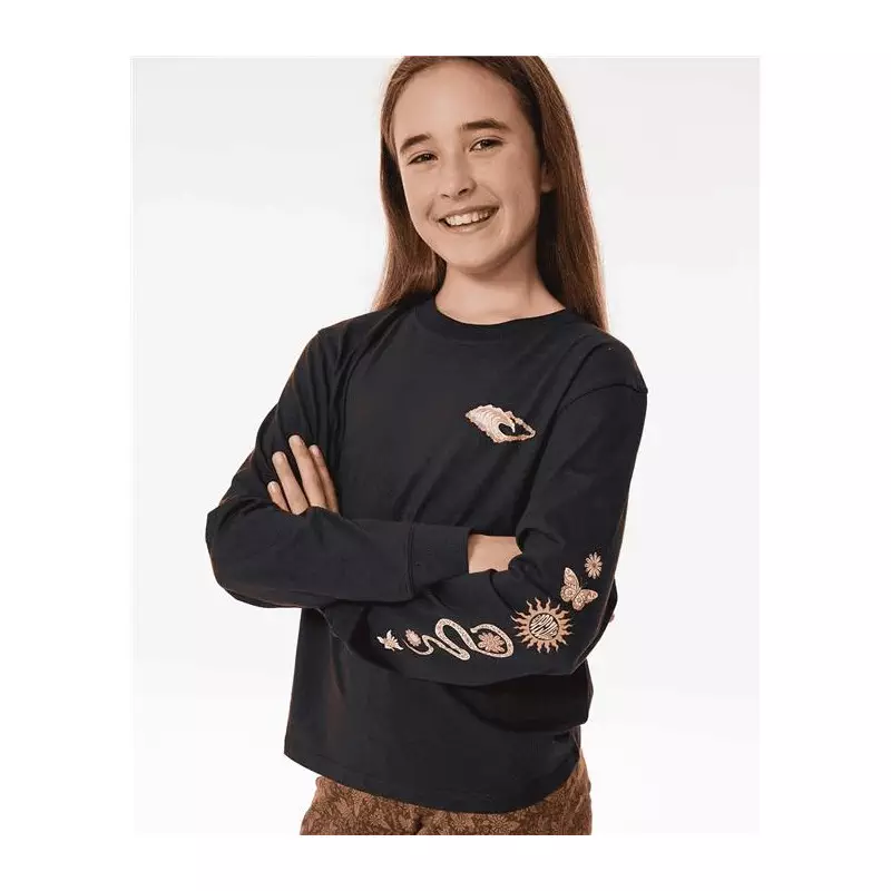 Teeshirt junior RIPCURL Sun Catcher Ls Tee-Girl Washed Black