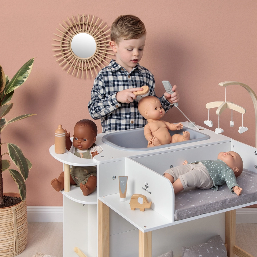 MUSTERKIND® Puppen-Center Viola weißnaturgrau