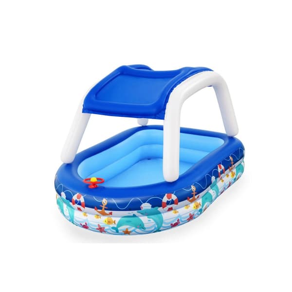 Oppblåsbart plaskebasseng for barn Bestway Flerfarget 213 x 155 x 132 cm 175 x 262 x 51 cm Båt