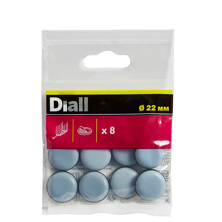 Patin auto-adhésifs Diall 22 mm x 8, blanc + gris/bleu