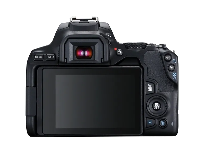 Canon EOS 250D - Digitalkamera - SLR - 24.1 MP - APS-C - 4K / 25 fps - 3x optisk zoom EF-S 18-55 mm III objektiv - Wi-Fi, Bluetooth - sort
