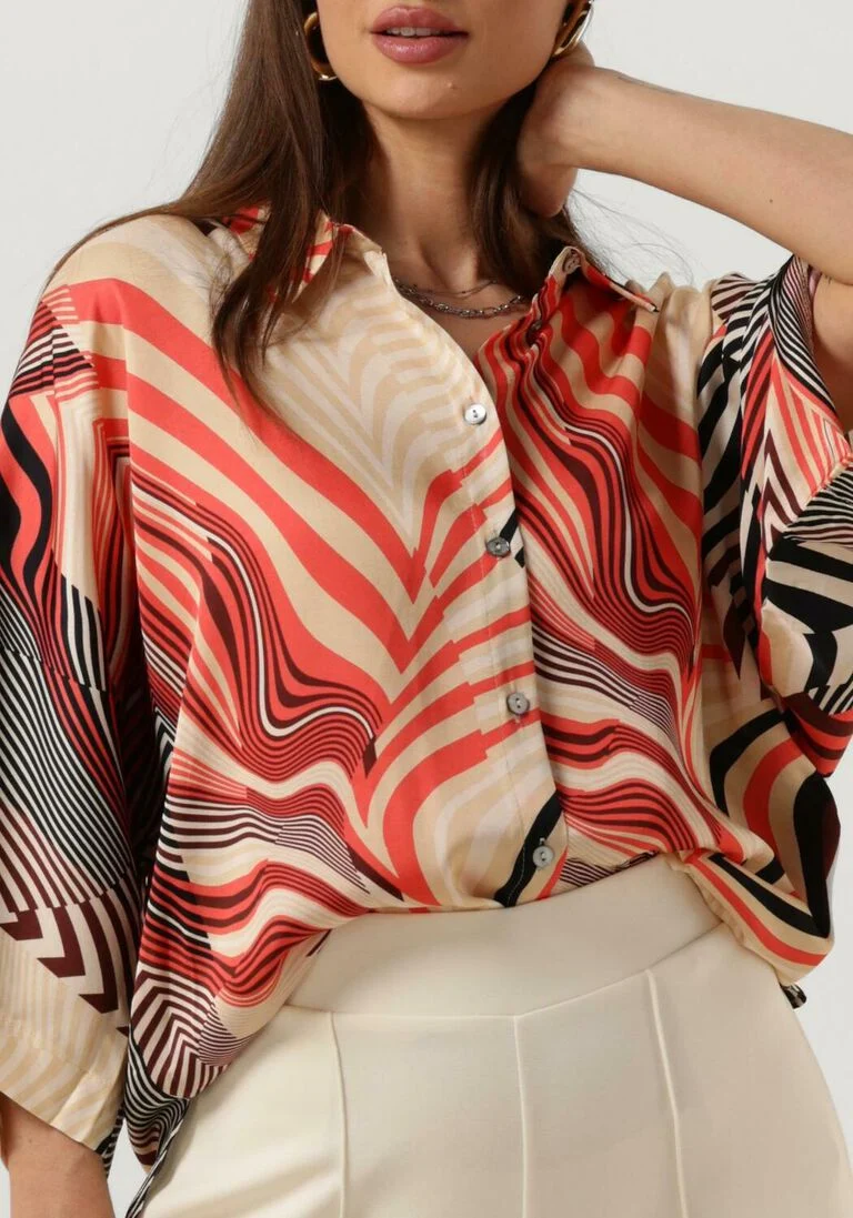 SUMMUM multi summum tuniek blouse geometrical stripes blouse geometrical stripes