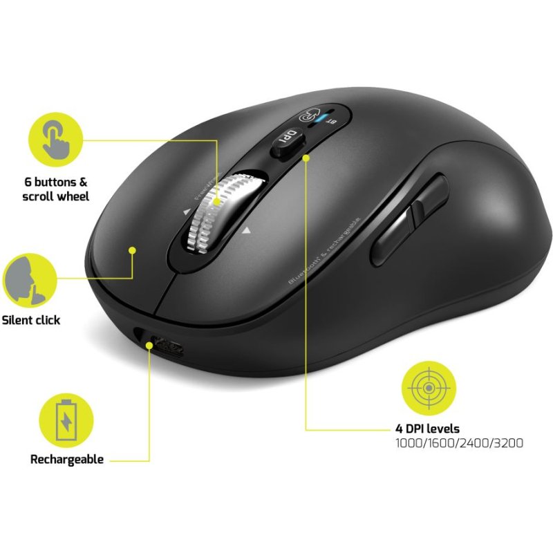 Port Designs PORT Connect 900720 souris Universel Ambidextre Bluetooth Optique 3200 DPI
