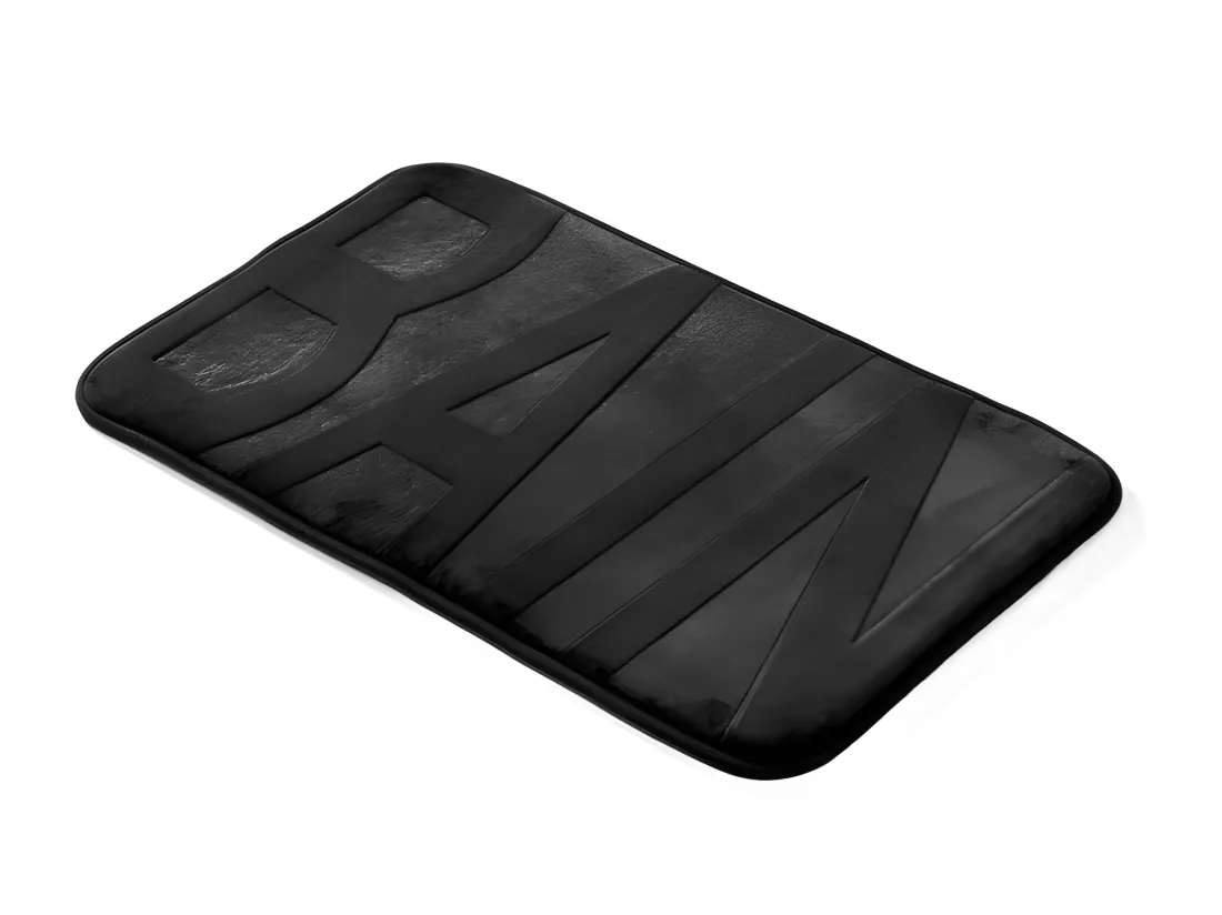 Tapis de Bain 45 x 75 cm Bain Noir - Microfibre Relief