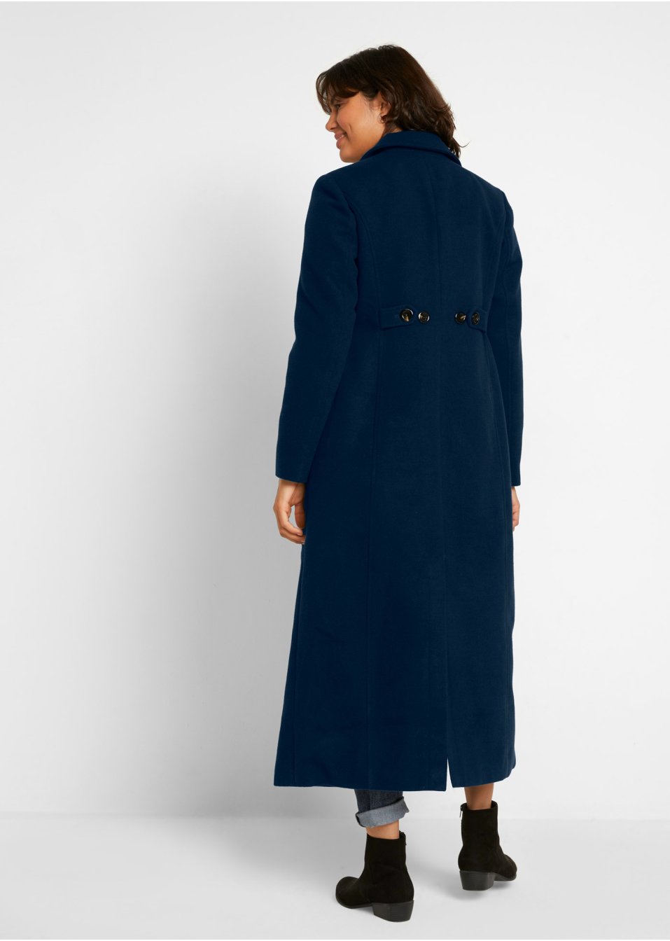 Manteau imitation laine extra long