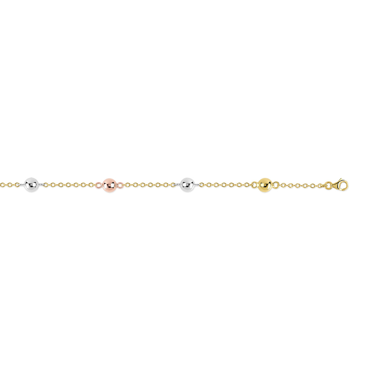 Bracelet 3 ors 750 boules 19,5 cm