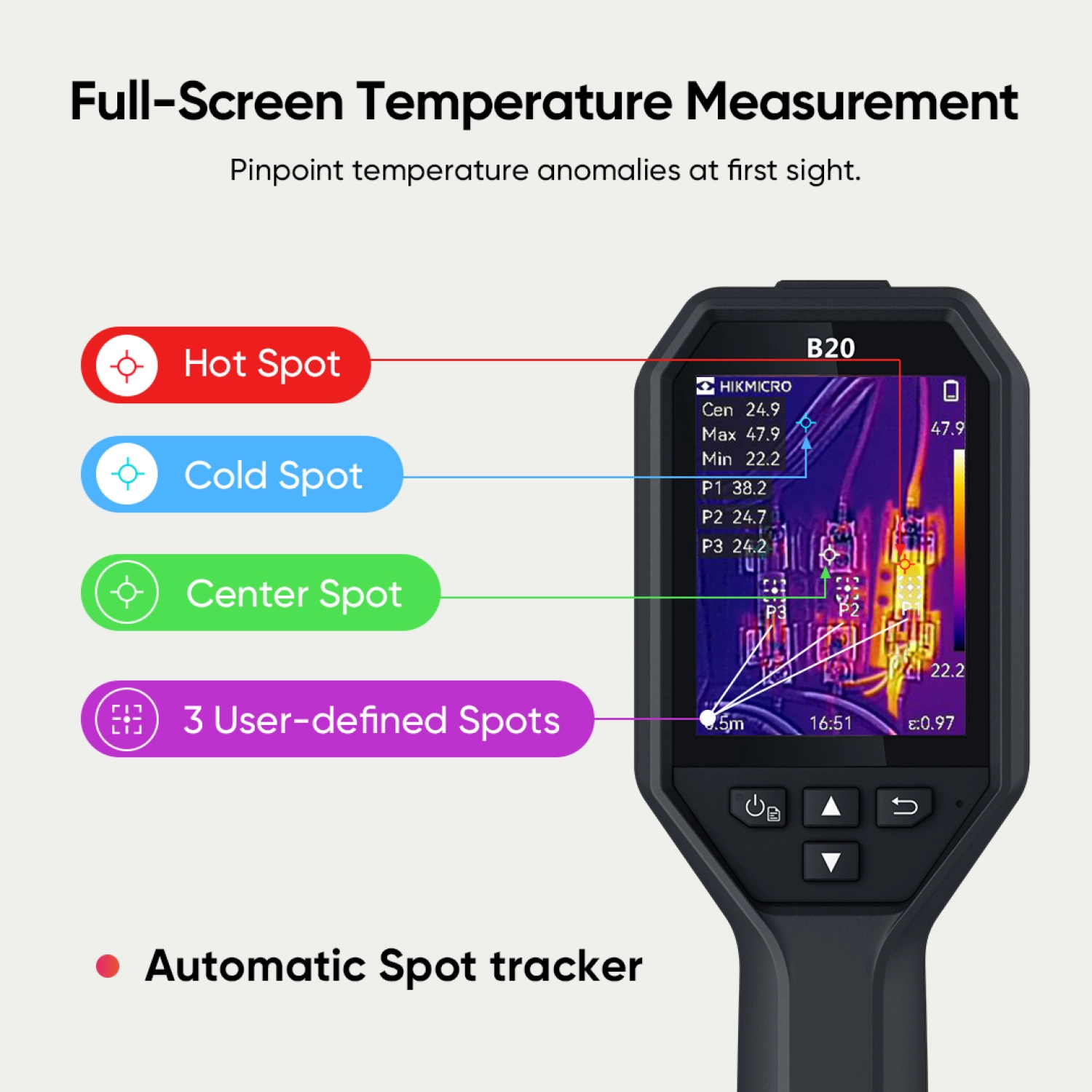 HIKMICRO B20 Warmtebeeld camera -20ºC tot 550ºC - 320 x 240px - 16GB - IP54