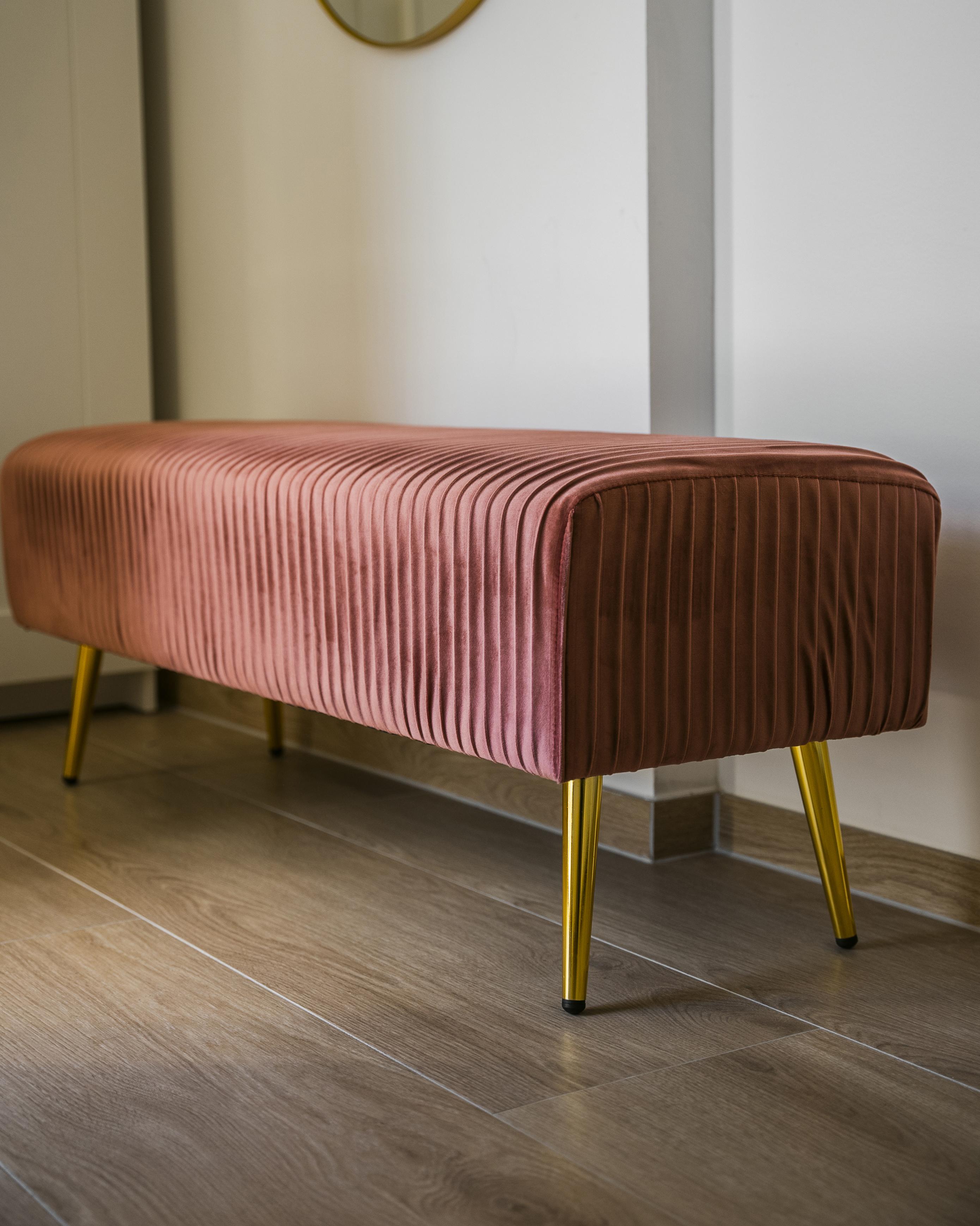 Bankje PATERSON Fluweel Roze