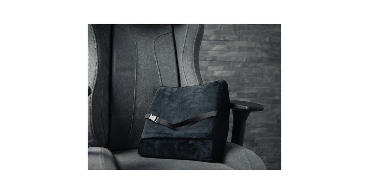 ArozziLumbar Support Black Velour - Horizontal Straps inlegkussen  (Zwart)