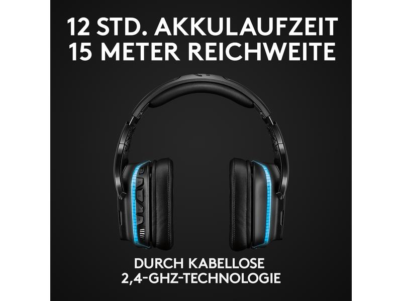 Logitech Headset G935 7.1 Surround Wireless Schwarz Kabelloses Gaming Headset mit 7.1 Surround Sound und RGB Beleuchtung