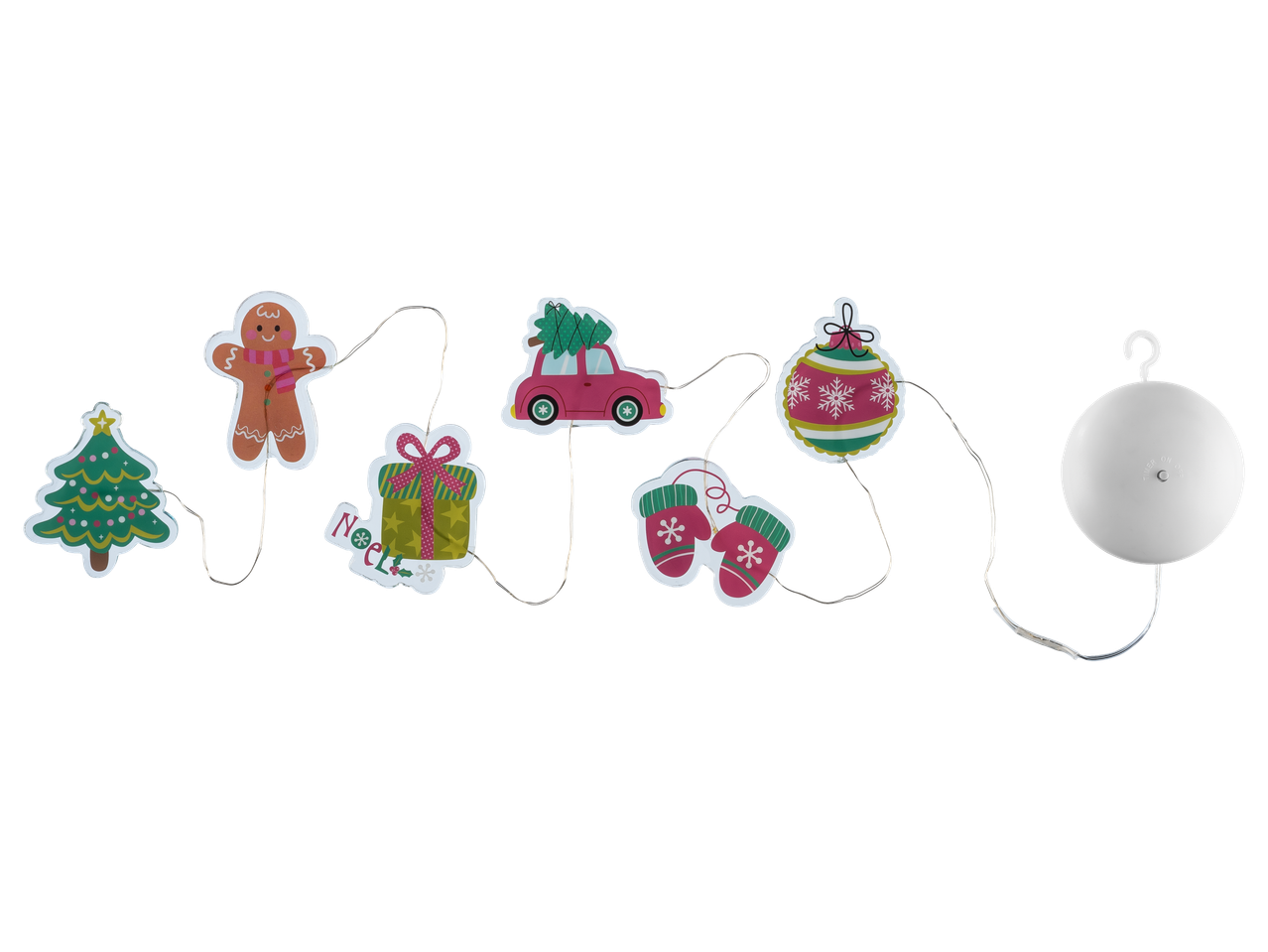 Kerstraam stickers met verlichting