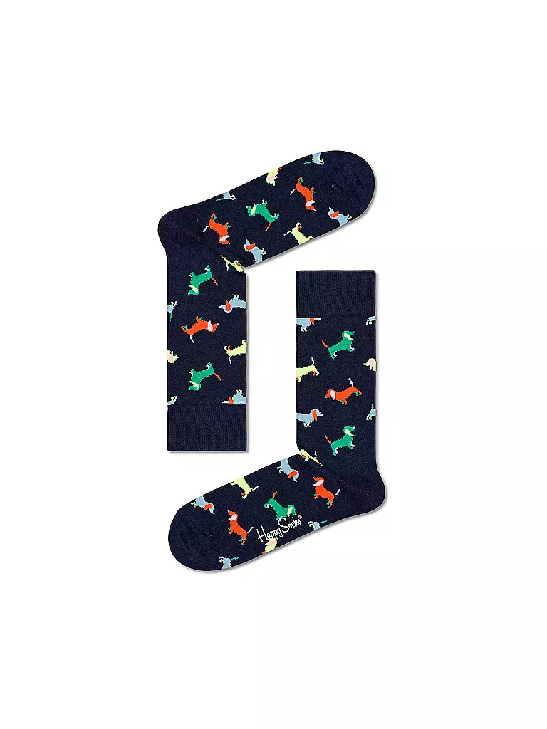 HAPPY SOCKS Damen Socken 36-40 PUPPY LOVE navy dunkelblau