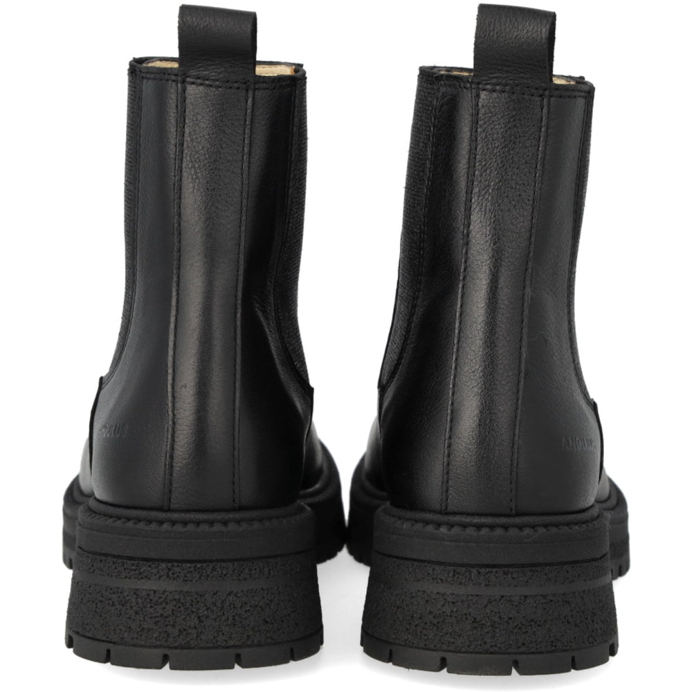 Køb Angulus Black/Black Glitter Elastic Chelsea Støvle Med Elastik På Tracksål