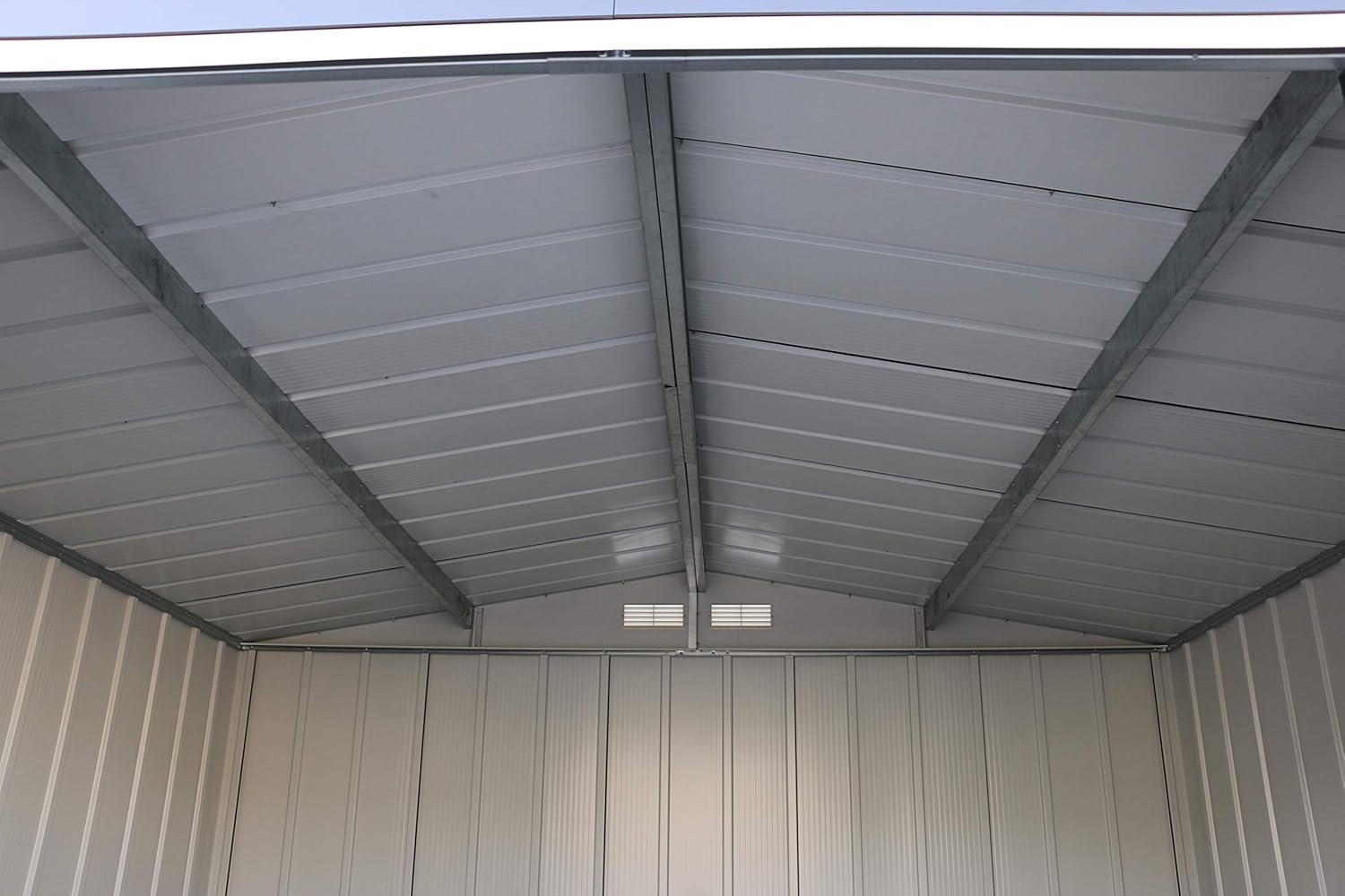 Duramax ECO 10 x 12 (11.03 m²) Metallgerätehaus, feuerverzinktes Metall gerätehaus - Geräteschuppen, verstärkte Dachkonstruktion, wartungsfreier und wetterfester Metallschuppen, Anthrazit