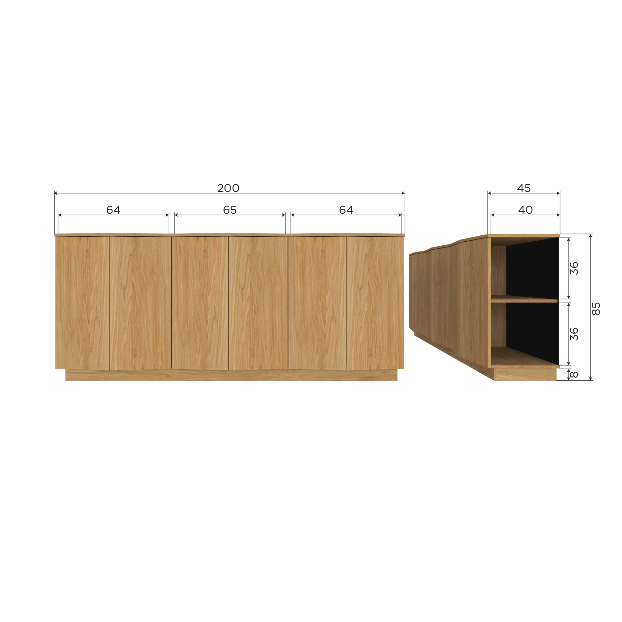 Dessoir Zuma 200 cm - Eiken - Transparant Zuma Dessoir 200 cm - Eiken - Transparant